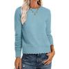 image:imageANRABESS Sweaters for Women Loose Fit Lightweight Soft Dressy Scalloped Long Sleeve Pullover Tops 2026 Fall Casual OutfitsLight Blue