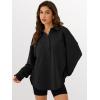 image:imageANRABESS Sweatshirt for Women Oversized Casual Long Sleeve Side Slit Button Lapel Polo Pullover Tunic Tops 2025 Fall OutfitsBlack