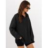 image:imageANRABESS Sweatshirt for Women Oversized Casual Long Sleeve Side Slit Button Lapel Polo Pullover Tunic Tops 2025 Fall OutfitsBlack