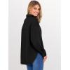image:imageANRABESS Sweatshirt for Women Oversized Casual Long Sleeve Side Slit Button Lapel Polo Pullover Tunic Tops 2025 Fall OutfitsBlack