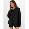 image:imageANRABESS Sweatshirt for Women Oversized Casual Long Sleeve Side Slit Button Lapel Polo Pullover Tunic Tops 2025 Fall OutfitsBlack
