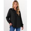 image:imageANRABESS Sweatshirt for Women Oversized Casual Long Sleeve Side Slit Button Lapel Polo Pullover Tunic Tops 2025 Fall OutfitsBlack