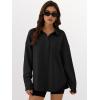 image:imageANRABESS Sweatshirt for Women Oversized Casual Long Sleeve Side Slit Button Lapel Polo Pullover Tunic Tops 2025 Fall OutfitsBlack