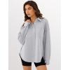 image:imageANRABESS Sweatshirt for Women Oversized Casual Long Sleeve Side Slit Button Lapel Polo Pullover Tunic Tops 2025 Fall OutfitsGrey