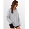 image:imageANRABESS Sweatshirt for Women Oversized Casual Long Sleeve Side Slit Button Lapel Polo Pullover Tunic Tops 2025 Fall OutfitsGrey