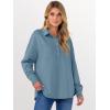 image:imageANRABESS Sweatshirt for Women Oversized Casual Long Sleeve Side Slit Button Lapel Polo Pullover Tunic Tops 2025 Fall OutfitsLight Blue