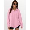 image:imageANRABESS Sweatshirt for Women Oversized Casual Long Sleeve Side Slit Button Lapel Polo Pullover Tunic Tops 2025 Fall OutfitsPink