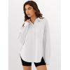image:imageANRABESS Sweatshirt for Women Oversized Casual Long Sleeve Side Slit Button Lapel Polo Pullover Tunic Tops 2025 Fall OutfitsWhite