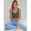 image:imageANRABESS Tank Tops for Women V Neck Ribbed Knit Slim Fitted Sleeveless Basic Tee Tanks Casual Summer Clothes 2026Army Green