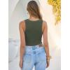image:imageANRABESS Tank Tops for Women V Neck Ribbed Knit Slim Fitted Sleeveless Basic Tee Tanks Casual Summer Clothes 2026Army Green