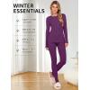 image:imageANRABESS Thermal Underwear for Women Long Johns Fleece Lined Base Layer Pajama Set Cold Weather Top Bottom Winter ClothingPurple