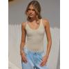 image:imageANRABESS V Neck Tank Tops for Women Ribbed Knit Camisole 2026 Summer Casual Sleeveless Slim Fitted Basic Cami Shirts ClothesAlmond