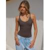 image:imageANRABESS V Neck Tank Tops for Women Ribbed Knit Camisole 2026 Summer Casual Sleeveless Slim Fitted Basic Cami Shirts ClothesCoffee