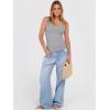 image:imageANRABESS V Neck Tank Tops for Women Ribbed Knit Camisole 2026 Summer Casual Sleeveless Slim Fitted Basic Cami Shirts ClothesGrey