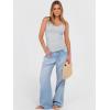 image:imageANRABESS V Neck Tank Tops for Women Ribbed Knit Camisole 2026 Summer Casual Sleeveless Slim Fitted Basic Cami Shirts ClothesLight Gray