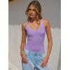image:imageANRABESS V Neck Tank Tops for Women Ribbed Knit Camisole 2026 Summer Casual Sleeveless Slim Fitted Basic Cami Shirts ClothesLight Purple