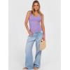 image:imageANRABESS V Neck Tank Tops for Women Ribbed Knit Camisole 2026 Summer Casual Sleeveless Slim Fitted Basic Cami Shirts ClothesLight Purple