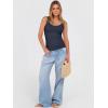image:imageANRABESS V Neck Tank Tops for Women Ribbed Knit Camisole 2026 Summer Casual Sleeveless Slim Fitted Basic Cami Shirts ClothesNavy Blue