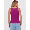 image:imageANRABESS V Neck Tank Tops for Women Ribbed Knit Camisole 2026 Summer Casual Sleeveless Slim Fitted Basic Cami Shirts ClothesPurple Red
