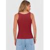 image:imageANRABESS V Neck Tank Tops for Women Ribbed Knit Camisole 2026 Summer Casual Sleeveless Slim Fitted Basic Cami Shirts ClothesRed