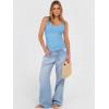 image:imageANRABESS V Neck Tank Tops for Women Ribbed Knit Camisole 2026 Summer Casual Sleeveless Slim Fitted Basic Cami Shirts ClothesSky Blue