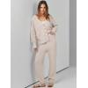 image:imageANRABESS Women 2 Piece Lounge Sets 2025 Fall Outfits Casual Waffle Knit Cardigan Sweater Pant Set Travel Airport Clothes