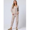 image:imageANRABESS Women 2 Piece Lounge Sets 2025 Fall Outfits Casual Waffle Knit Cardigan Sweater Pant Set Travel Airport Clothes