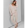 image:imageANRABESS Women 2 Piece Lounge Sets 2025 Fall Outfits Casual Waffle Knit Cardigan Sweater Pant Set Travel Airport Clothes
