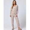 image:imageANRABESS Women 2 Piece Lounge Sets 2025 Fall Outfits Casual Waffle Knit Cardigan Sweater Pant Set Travel Airport Clothes