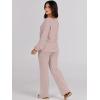 image:imageANRABESS Women 2 Piece Outfits Sweater Lounge Sets Long Sleeve Cable Knit Pullover and Wide Leg Pants Tracksuit Matching SetCamel