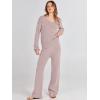 image:imageANRABESS Women 2 Piece Outfits Sweater Lounge Sets Long Sleeve Cable Knit Pullover and Wide Leg Pants Tracksuit Matching SetCamel