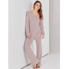 image:imageANRABESS Women 2 Piece Outfits Sweater Lounge Sets Long Sleeve Cable Knit Pullover and Wide Leg Pants Tracksuit Matching SetCamel