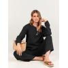 image:imageANRABESS Women 2 Piece Outfits Sweater Set 2023 Fall Oversized Loungewear Sweatsuit Matching Lounge Sets Waffle Knit Cozy Sweat Set 1004heiseL Black