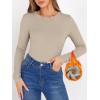 image:imageANRABESS Women Long Sleeve Thermal Shirt Fleece Tops 2026 Fall Winter Crew Neck Casual Base Layer TShirts Warm UndershirtsAlmond