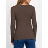 image:imageANRABESS Women Long Sleeve Thermal Shirt Fleece Tops 2026 Fall Winter Crew Neck Casual Base Layer TShirts Warm UndershirtsDark Brown