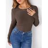 image:imageANRABESS Women Long Sleeve Thermal Shirt Fleece Tops 2026 Fall Winter Crew Neck Casual Base Layer TShirts Warm UndershirtsDark Brown
