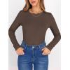image:imageANRABESS Women Long Sleeve Thermal Shirt Fleece Tops 2026 Fall Winter Crew Neck Casual Base Layer TShirts Warm UndershirtsDark Brown