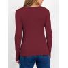 image:imageANRABESS Women Long Sleeve Thermal Shirt Fleece Tops 2026 Fall Winter Crew Neck Casual Base Layer TShirts Warm UndershirtsDark Red