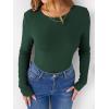 image:imageANRABESS Women Long Sleeve Thermal Shirt Fleece Tops 2026 Fall Winter Crew Neck Casual Base Layer TShirts Warm UndershirtsForest Green