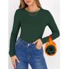 image:imageANRABESS Women Long Sleeve Thermal Shirt Fleece Tops 2026 Fall Winter Crew Neck Casual Base Layer TShirts Warm UndershirtsForest Green