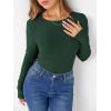 image:imageANRABESS Women Long Sleeve Thermal Shirt Fleece Tops 2026 Fall Winter Crew Neck Casual Base Layer TShirts Warm UndershirtsForest Green