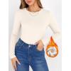 image:imageANRABESS Women Long Sleeve Thermal Shirt Fleece Tops 2026 Fall Winter Crew Neck Casual Base Layer TShirts Warm UndershirtsOatmeal