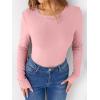 image:imageANRABESS Women Long Sleeve Thermal Shirt Fleece Tops 2026 Fall Winter Crew Neck Casual Base Layer TShirts Warm UndershirtsPink