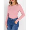 image:imageANRABESS Women Long Sleeve Thermal Shirt Fleece Tops 2026 Fall Winter Crew Neck Casual Base Layer TShirts Warm UndershirtsPink