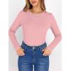 image:imageANRABESS Women Long Sleeve Thermal Shirt Fleece Tops 2026 Fall Winter Crew Neck Casual Base Layer TShirts Warm UndershirtsPink