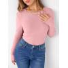 image:imageANRABESS Women Long Sleeve Thermal Shirt Fleece Tops 2026 Fall Winter Crew Neck Casual Base Layer TShirts Warm UndershirtsPink