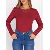 image:imageANRABESS Women Long Sleeve Thermal Shirt Fleece Tops 2026 Fall Winter Crew Neck Casual Base Layer TShirts Warm UndershirtsRed