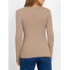 image:imageANRABESS Women Long Sleeve Thermal Shirt Fleece Tops 2026 Fall Winter Crew Neck Casual Base Layer TShirts Warm UndershirtsTan