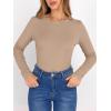 image:imageANRABESS Women Long Sleeve Thermal Shirt Fleece Tops 2026 Fall Winter Crew Neck Casual Base Layer TShirts Warm UndershirtsTan