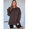 image:imageANRABESS Women Oversized Sweatshirts Thumbhole Long Sleeve Hoodies Shirts 2025 Fall Side Slit Pullover Top Teen Y2k OutfitsCoffee